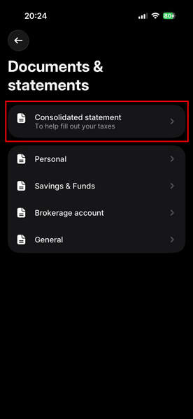 Revolut Consolidated Statement izvoz 3